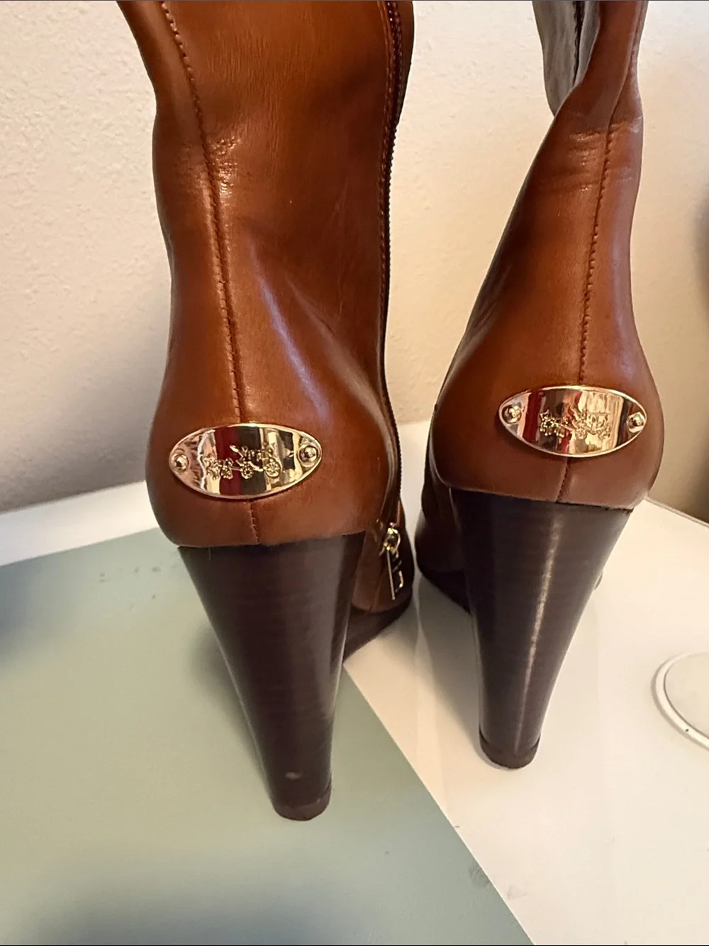 Coach Women's Tall Wedge Knee-High Boot in Brown